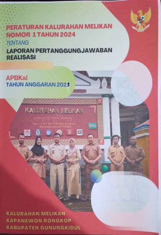 Peraturan Kalurahan Melikan 1 Tahun 2024 Tentang LPJ APBKal Tahu